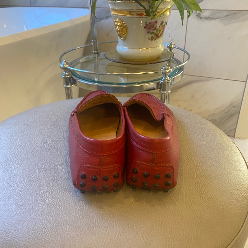 Tod’s Red Driving Moccasins Loafers 6 - Picture 5 of 7